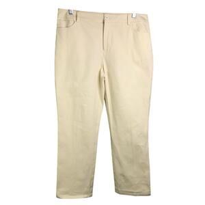 Peace Of Cloth Pants Womens Size 10 49P076 Creamy White Stretch Straight Leg‎